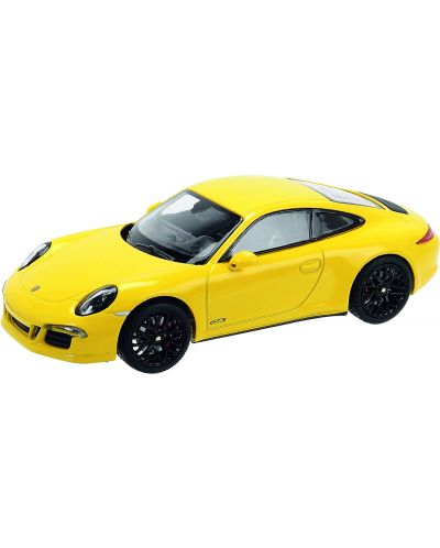 Метална кола Welly - Porsche 911 Carrera, жълта, 1:24 - 1