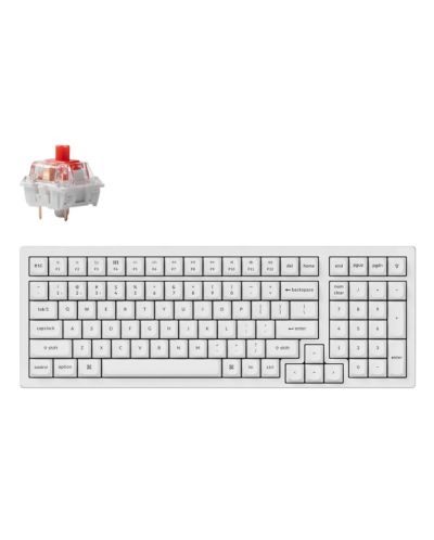 Механична клавиатура Keychron - K4 Prо, H-S, K Pro Red, RGB, бяла - 1
