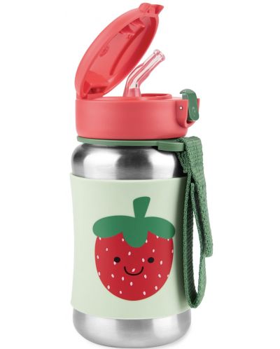 Метална бутилка Skip Hop Spark Style - Strawberry, 350 ml  - 2