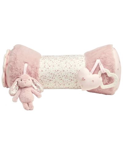 Мека играчка Mamas & Papas - Tummy Time Roll, Welcome to the world, Pink - 1