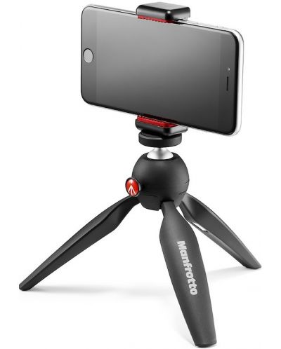 Мини статив Manfrotto - PIXI Smart + държач за смартфон, черен - 4