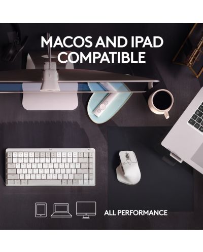 Мишка Logitech - MX Master 3S For Mac EMEA, оптична, безжична, Pale Grey - 6