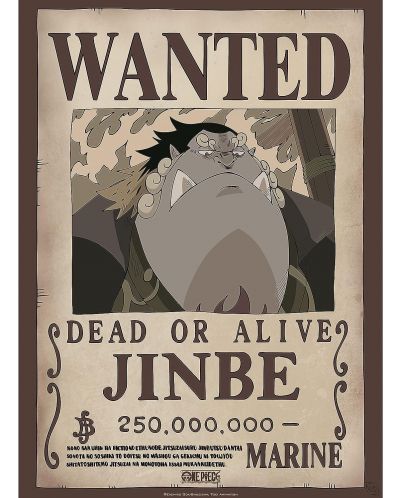 Мини плакат GB eye Animation: One Piece - Jinbe Wanted Poster - 1