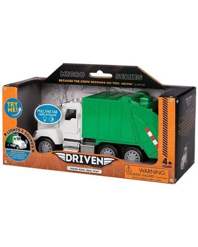 Детска играчка Battat Driven - Мини камион за рециклиране, със звук и светлини - 2