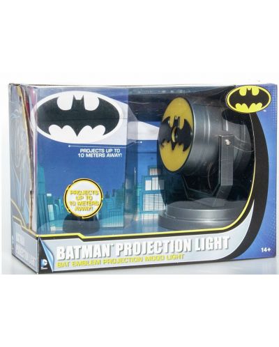 Мини прожектираща лампа Fizz Creations DC Comics: Batman - Bat Signal, 12 cm + UK към EU преходник - 2