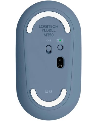 Мишка Logitech - Pebble M350, оптична, безжична, Blueberry - 4