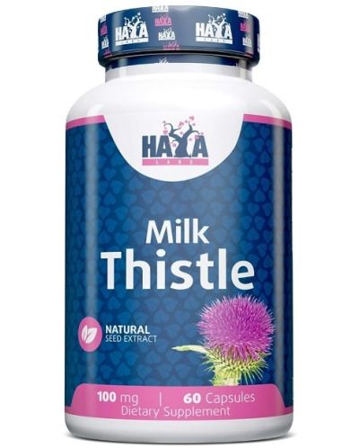 Milk Thistle, 100 mg, 60 капсули, Haya Labs - 1