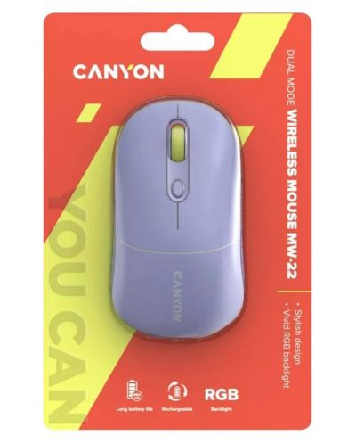 Мишка Canyon - MW-22, оптична, безжична, Mountain Lavender - 6