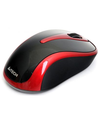 Мишка A4tech - G3-280N, оптична, безжична, черна/червена - 3