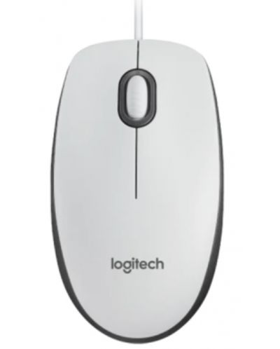 Мишка Logitech - M100, оптична, бяла - 1
