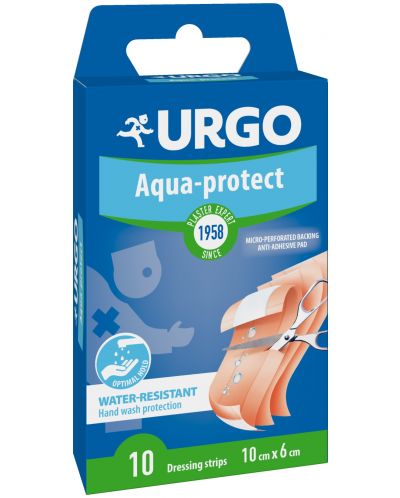 Aqua-protect Миещи се пластири, лента, 10 x 6 cm, 10 броя, Urgo - 1