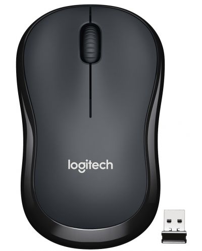 Мишка Logitech - M220 Silent, оптична, безжична, черна - 1