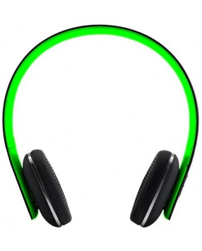 Безжични слушалки с микрофон Microlab - T2, черни/зелени - 1