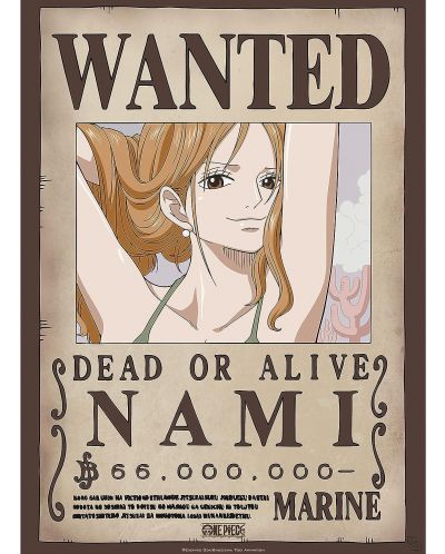 Мини плакат GB eye Animation: One Piece - Nami Wanted Poster - 1