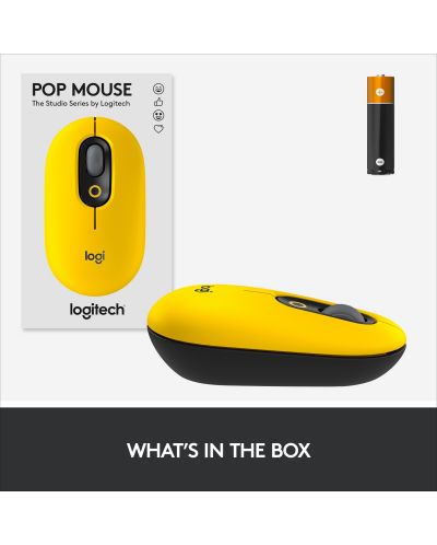 Мишка Logitech - POP, оптична, безжична, жълта - 8
