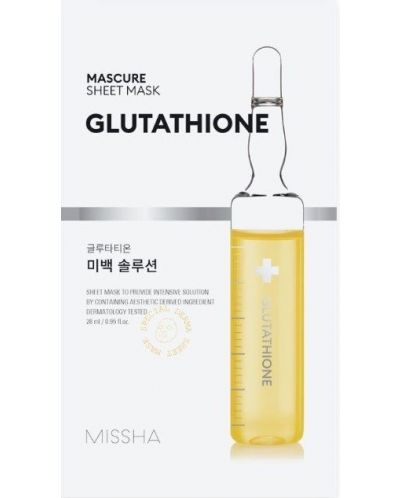 Missha Mascure Лист маска за лице Whitening Solution Glutathione, 28 ml - 1
