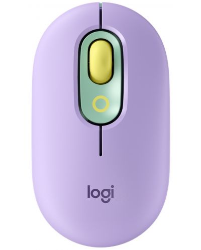 Мишка Logitech - POP, оптична, безжична, лилава/зелена - 1