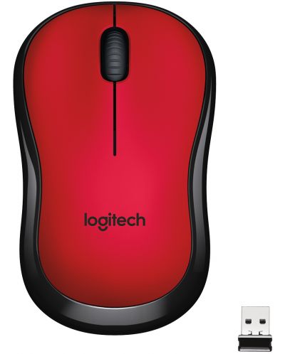 Мишка Logitech - M220 Silent, оптична, безжична, червена - 1
