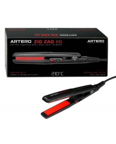 Професионална мини преса за коса Artero - Zenit Zigzag XS, керамично покритие, 210°C, черна - 4