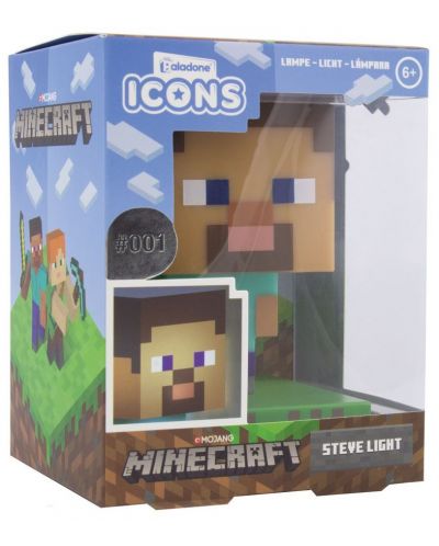 Лампа Paladone Games: Minecraft - Steve Icon - 4