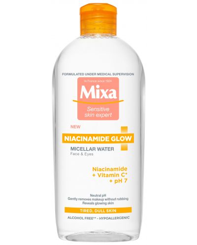 Mixa Niacinamide Glow Мицеларна вода за лице, 400 ml - 1