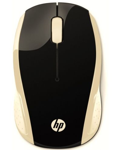 Мишка HP - 200 Silk Gold, оптична, безжична, черна/златиста - 1
