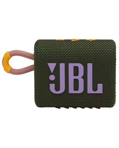 Портативна колонка JBL - Go 3, зелена - 3