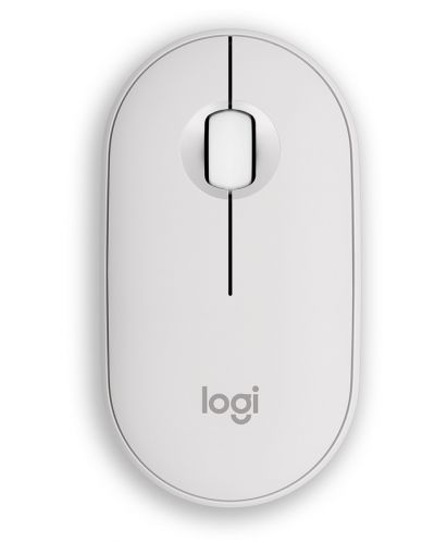 Мишка Logitech - Pebble Mouse 2 M350s, оптична, безжична, White - 1