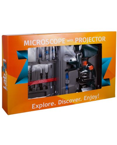 Микроскоп с камера Levenhuk - LabZZ M3, син/оранжев - 6