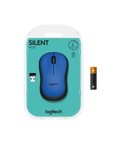 Мишка Logitech - M220 Silent, оптична, безжична, синя - 9