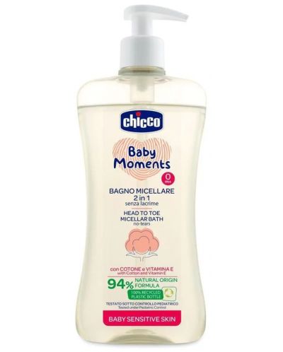 Мицеларен шампоан за коса и тяло Chicco - Sensitive, 500 ml - 1