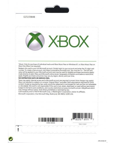 Microsoft Live предплатена карта (Gift Card) -  £25 - 2