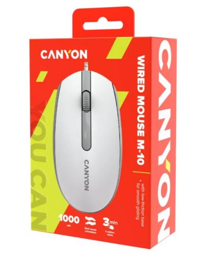 Мишка Canyon - CNE-CMS10WG, оптична, White grey - 5