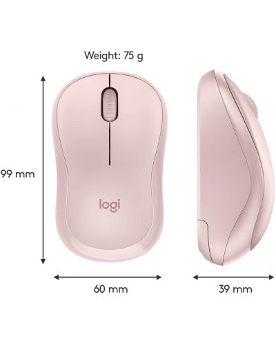 Мишка Logitech - M220 Silent, оптична, безжична, розова - 8