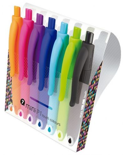 Комплект автоматични химикалки Milan - Mini P1 Touch, 7 цвята - 1