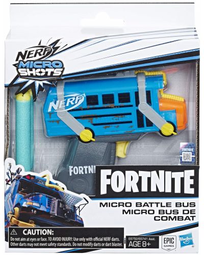 Пистолет Nerf Fortnite - N-Strike Elite Microshots, Micro Battle Bus - 1