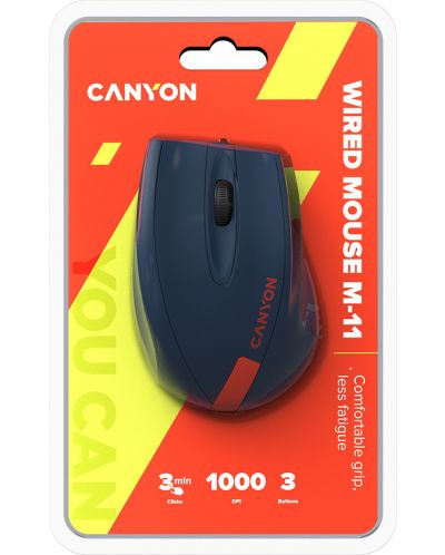 Мишка Canyon - CNE-CMS11BR, оптична, синя/червена - 5