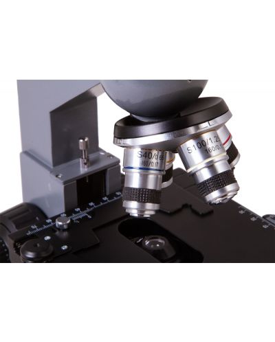 Микроскоп Levenhuk - 320 BASE, монокулярен, сив/черен - 5