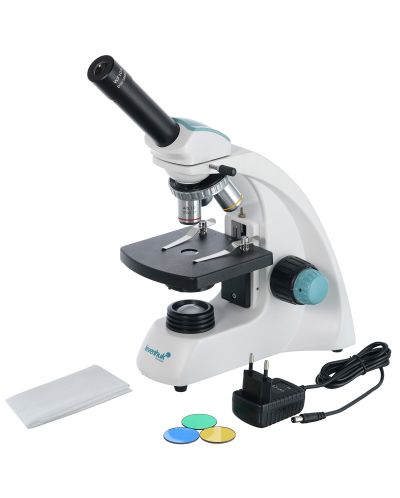 Микроскоп Levenhuk - 400M, монокулярен, бял - 2