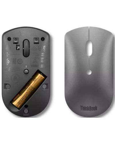 Мишка Lenovo - ThinkBook Bluetooth, оптична, безжична, сива - 4