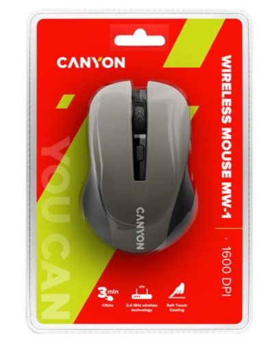 Мишка Canyon - MW-1, оптична, безжична, сива - 3