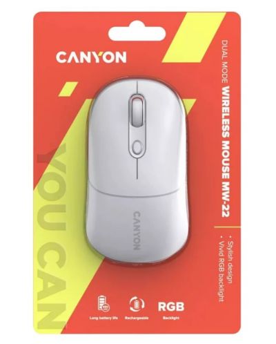 Мишка Canyon- MW-22, оптична, безжична, Snow White - 6