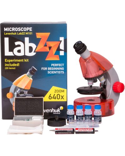 Микроскоп Levenhuk - LabZZ M101, червен - 10