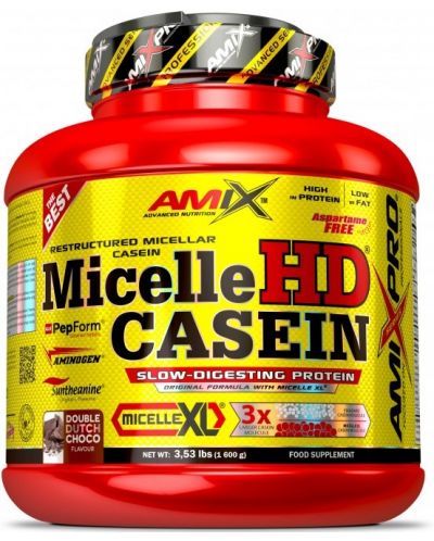 Micelle HD Casein, френски йогурт с ягода, 1.6 kg, Amix - 1