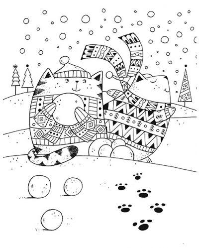 Милион снежни котки. Бележник за оцветяване (със скрита спирала) - 5