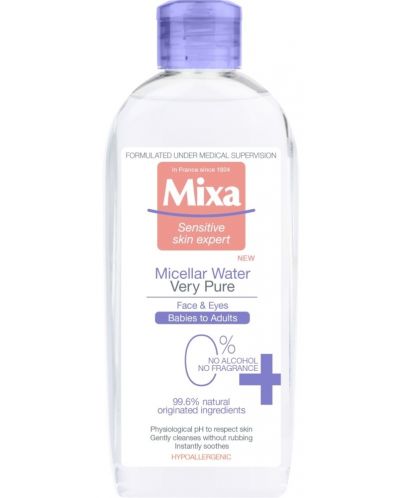 Мицеларна вода Mixa - Very Pure, за чувствителна кожа, 400 ml - 1