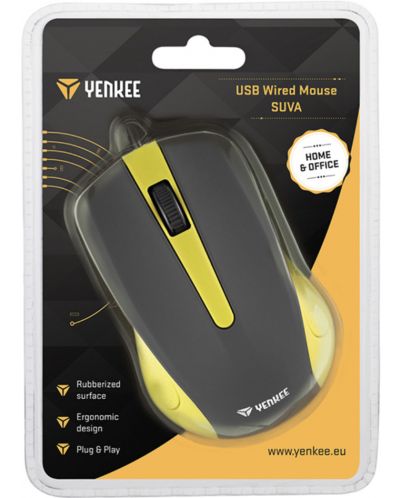 Мишка Yenkee - 1015YW, оптична, жълта - 4