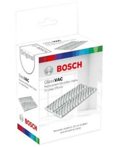 Микрофибърни кърпи за почистване Bosch - GlassVAC, 2x276 mm - 2