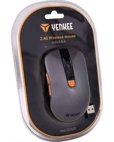 Мишка Yenkee - 2025SR, оптична, безжична, сребриста - 4