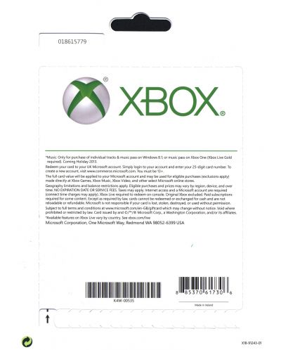 Microsoft Live предплатена карта (Gift Card) -  £15 - 2
